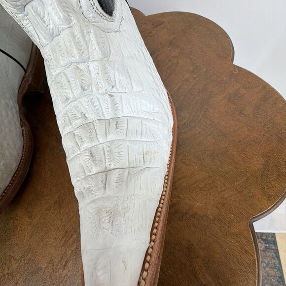 Rebelde Black White Alligator Western Boots Caiman Skin Mens 11.5 Mexico main image 9